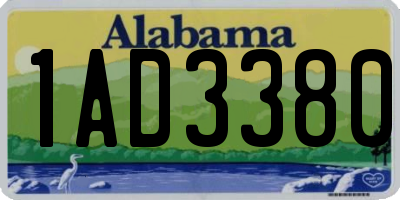 AL license plate 1AD3380