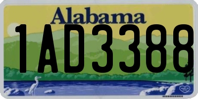AL license plate 1AD3388