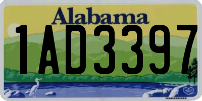 AL license plate 1AD3397
