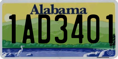AL license plate 1AD3401