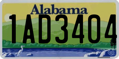 AL license plate 1AD3404