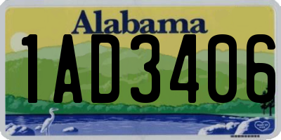 AL license plate 1AD3406