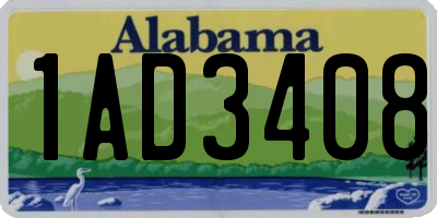 AL license plate 1AD3408