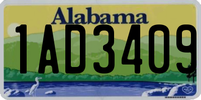 AL license plate 1AD3409