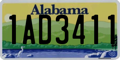 AL license plate 1AD3411