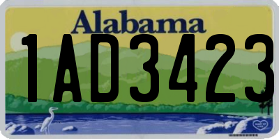 AL license plate 1AD3423