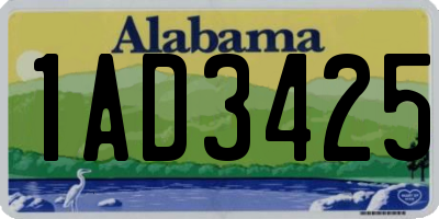 AL license plate 1AD3425