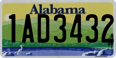 AL license plate 1AD3432