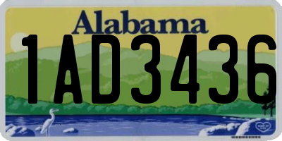 AL license plate 1AD3436