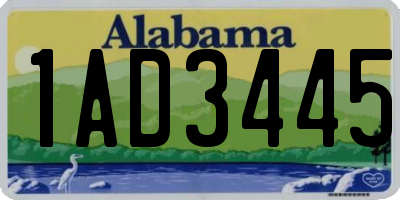 AL license plate 1AD3445