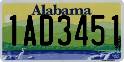 AL license plate 1AD3451