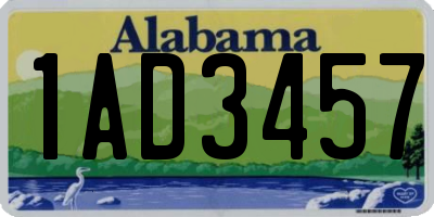 AL license plate 1AD3457