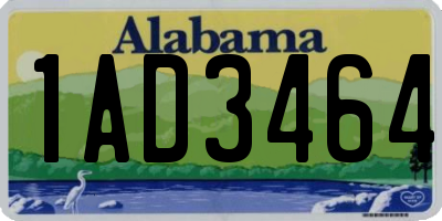 AL license plate 1AD3464