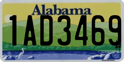 AL license plate 1AD3469