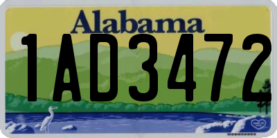 AL license plate 1AD3472