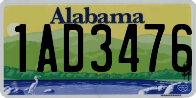 AL license plate 1AD3476