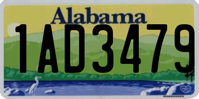 AL license plate 1AD3479