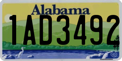 AL license plate 1AD3492