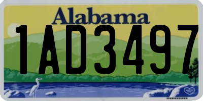 AL license plate 1AD3497
