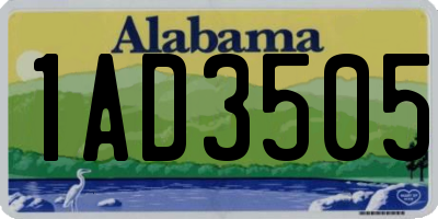 AL license plate 1AD3505