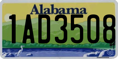 AL license plate 1AD3508