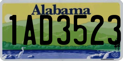 AL license plate 1AD3523