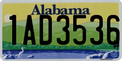 AL license plate 1AD3536
