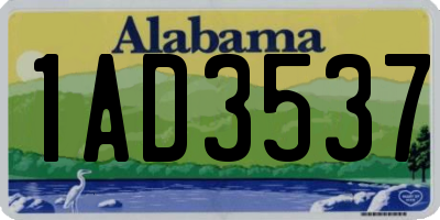 AL license plate 1AD3537