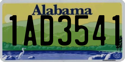 AL license plate 1AD3541
