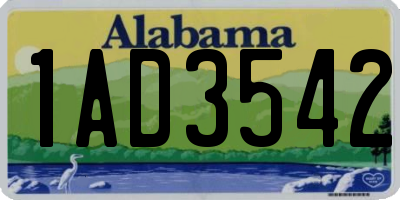 AL license plate 1AD3542