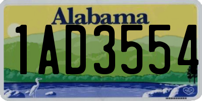 AL license plate 1AD3554