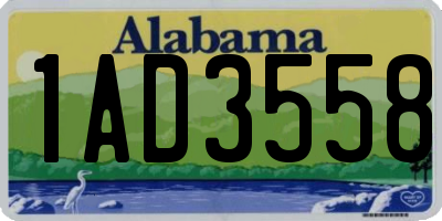 AL license plate 1AD3558