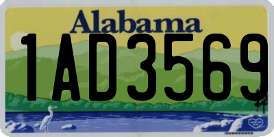 AL license plate 1AD3569