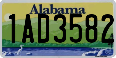 AL license plate 1AD3582