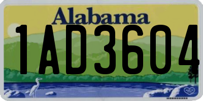 AL license plate 1AD3604