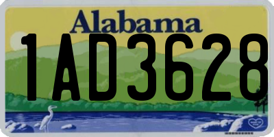 AL license plate 1AD3628