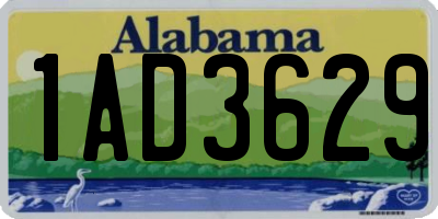 AL license plate 1AD3629