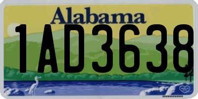 AL license plate 1AD3638