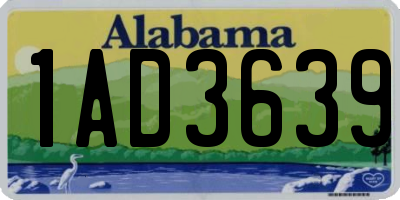 AL license plate 1AD3639