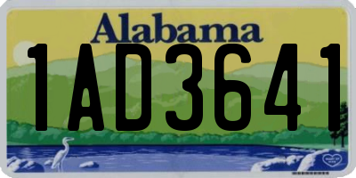 AL license plate 1AD3641