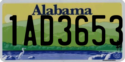 AL license plate 1AD3653