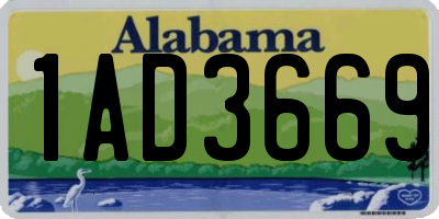 AL license plate 1AD3669