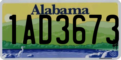 AL license plate 1AD3673