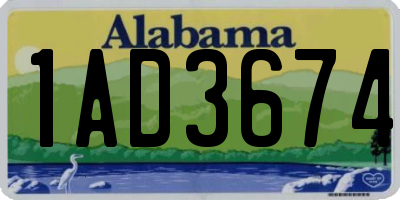 AL license plate 1AD3674