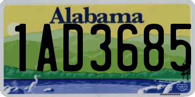AL license plate 1AD3685