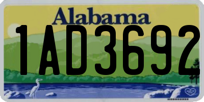 AL license plate 1AD3692