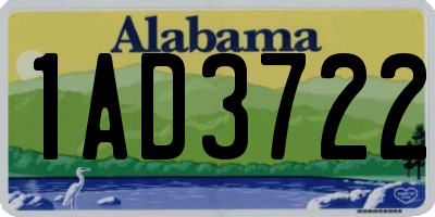 AL license plate 1AD3722