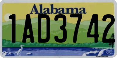 AL license plate 1AD3742