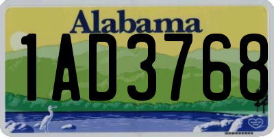 AL license plate 1AD3768