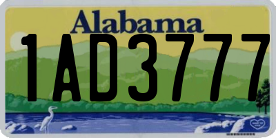 AL license plate 1AD3777